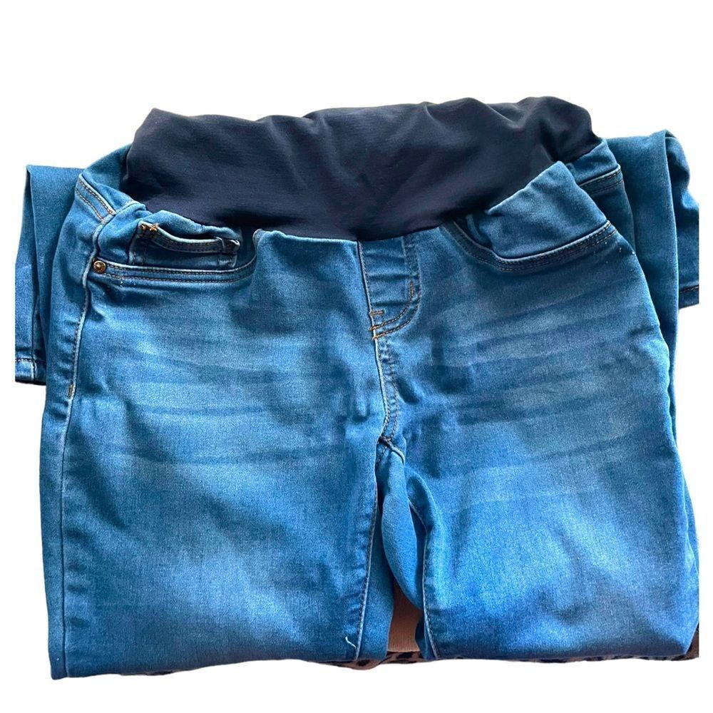 Bella Vida Maternity Jeans - Full panel, Medium Denim - Small l EUC